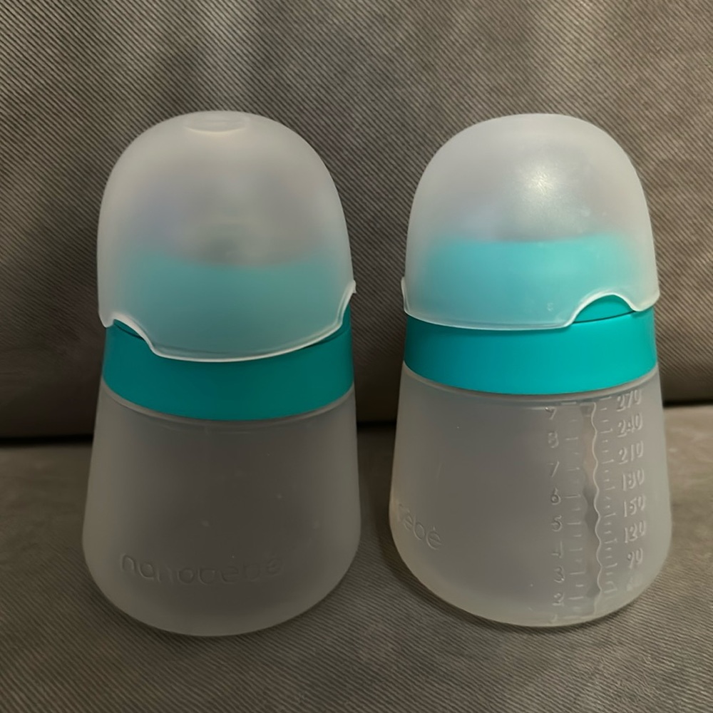 Nanobebe size 1 nipple bottles (2 bottles)